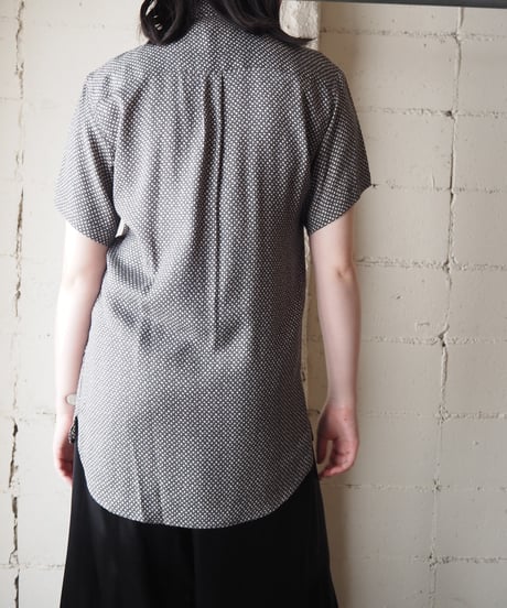 PERRY ELLIS Fine Dot Pattern Short Sleeve Shirt BK NV WH