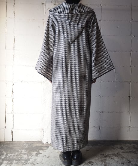 Flared Sleeve Hood Dress WHBK