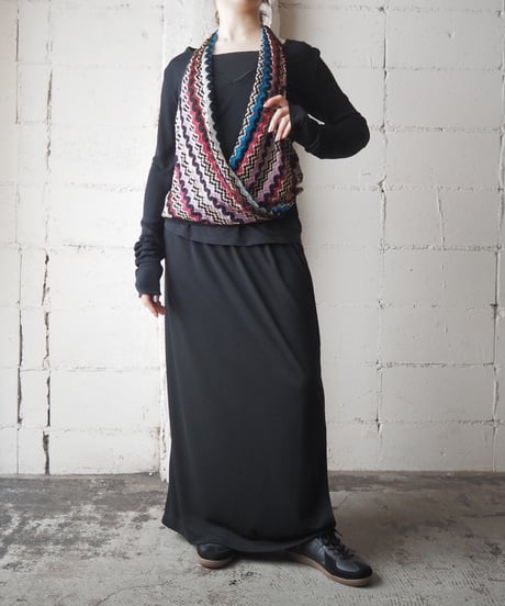 MISSONI Zig Zag Knit Layered Cutsewn BK PI