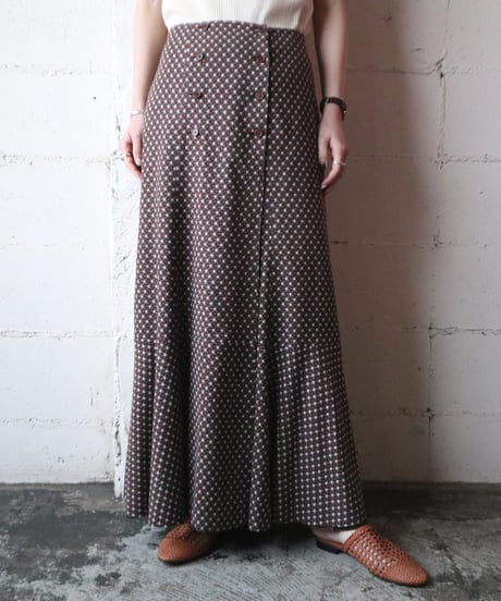 Vintage Cacharel Pattern Flared Skirt BR