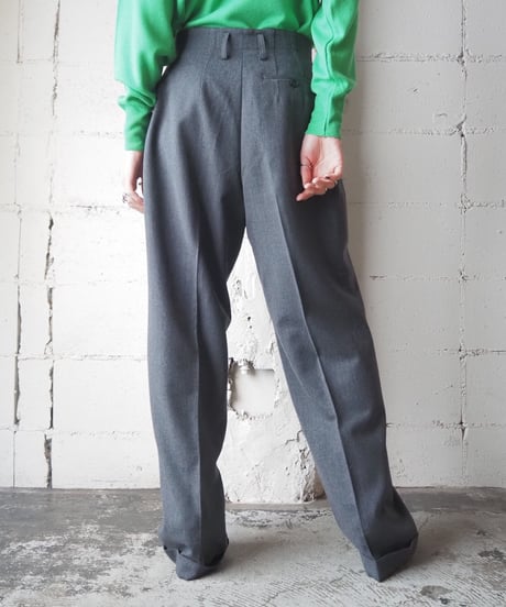 Wool Tuck Wide Pants GR