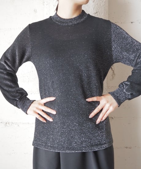 Crew Neck Lame Sweater BKSV