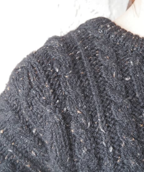 Remake Mix Yarn Cropped Knit BK