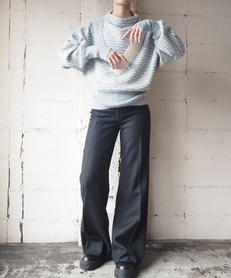 Stripe Design Knit BLWH