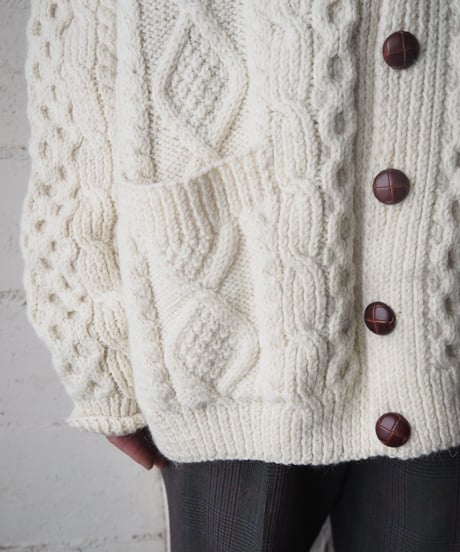 Vneck Fisherman Knit Cardigan IV