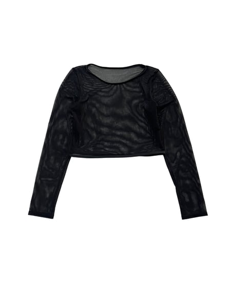 Cropped Sheer Cutsewn BK