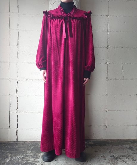 Frilled Velour Dress WRE
