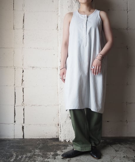 1930~40's Sleeveless Stripe Night Dress WHBL