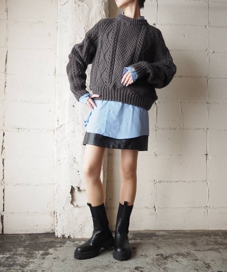 Crew Neck Fisherman Knit GR