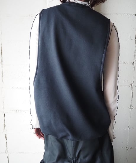 Remake Drawstring Sweat Vest BK