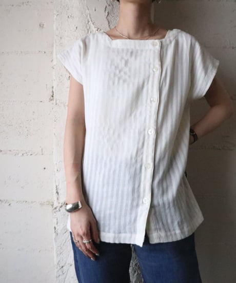 Asymmetric Shadow Stripe Blouse IV