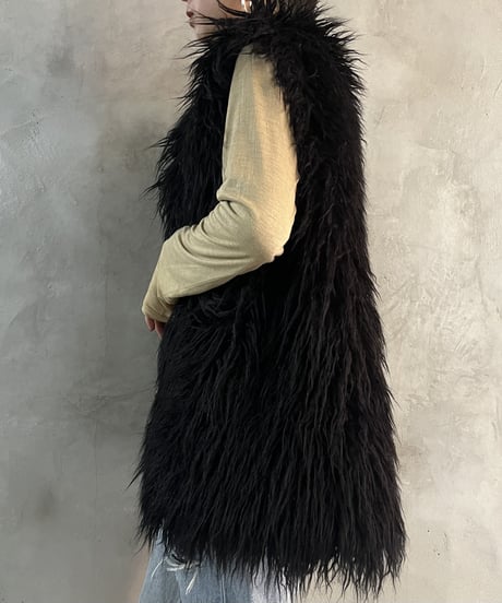 Fake Fur Vest BK
