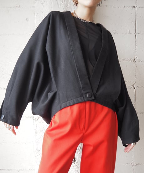 Shawl  Collar Dolman Sleeve Jacket BK