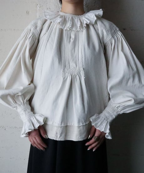 Vintage Ukrainian Tuck Collar Blouse IV