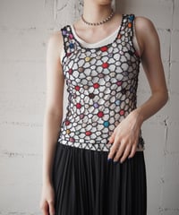 Colorful Crochet Sleeveless Tops BK