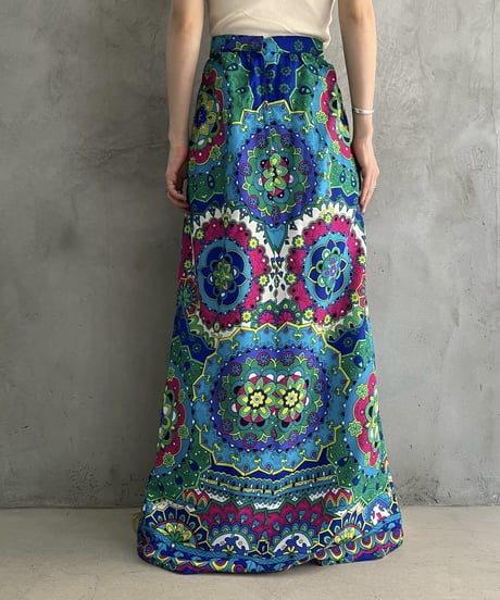 Psychedelic Pattern Long Skirt BLGN