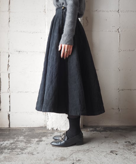 1950-60's Corduroy Flared Skirt BK