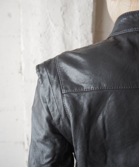 MAX&CO. Frilled Leather Jacket BK
