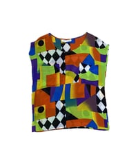 N/S Colorful Geometric Pattern Tops LGN OR BK