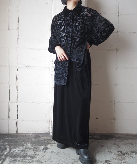 Opal Velour Sheer Shirt BK