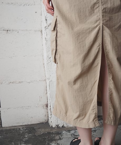 Drawstring Design Nylon Skirt BE