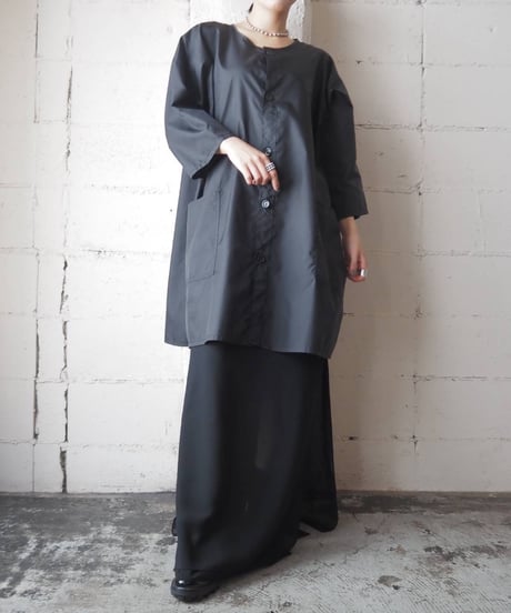 andre Collarless Coat BK