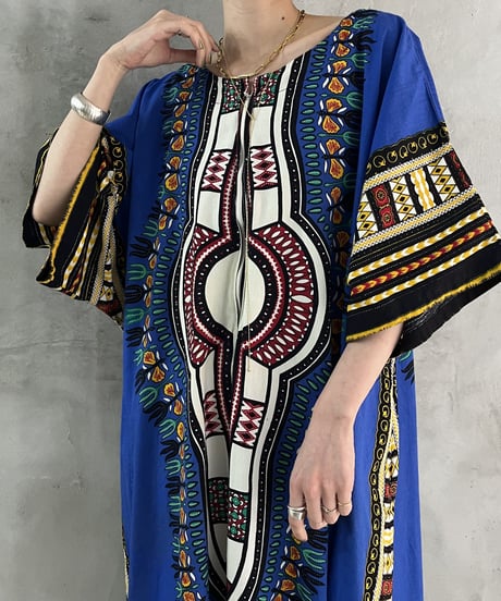 African Batik Front Zip Dress BLYE