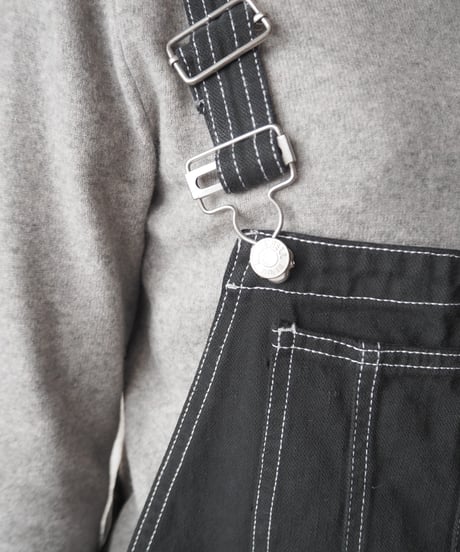White Stitch Piecedyeing Overall BK