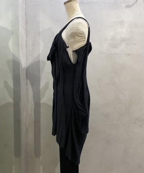RAGNE KIKAS for Yohji Yamamoto Random Hem Design Rib Knit Tank BK