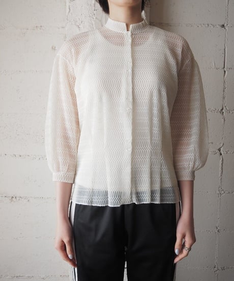 1960~70's Sheer Stand Collar Blouse IV