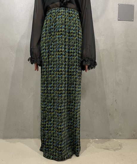 Pattern Side Slit Easy Skirt BKGN