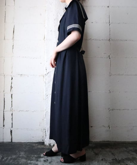 Sailor Collar Double Button Dress NV