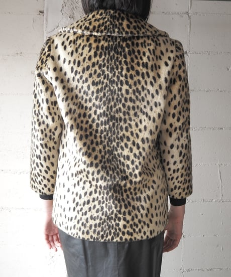 1950-60's Vintage Woolf Brothers Leopard Fake Fur Jacket BEBK