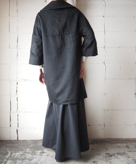 1960's Vintage Open Collar Coat BK