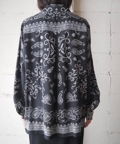 DKNY Paisley Pattern Silk Shirt BKWH