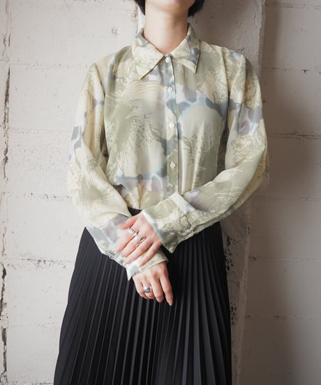 Flower Pattern Sheer Shirt YEGN