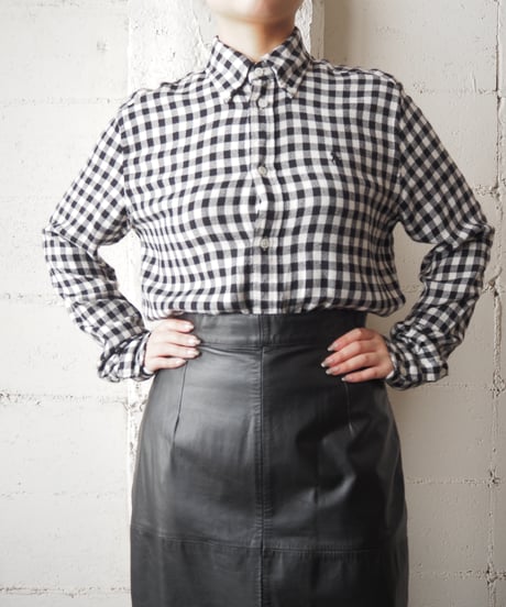Ralph Lauren Rayon Check Shirt BK WH