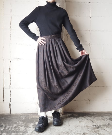 Shadow Botanical Pattern Skirt DBR