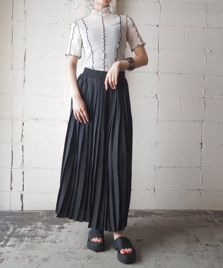 Pleated Easy Long Skirt BK