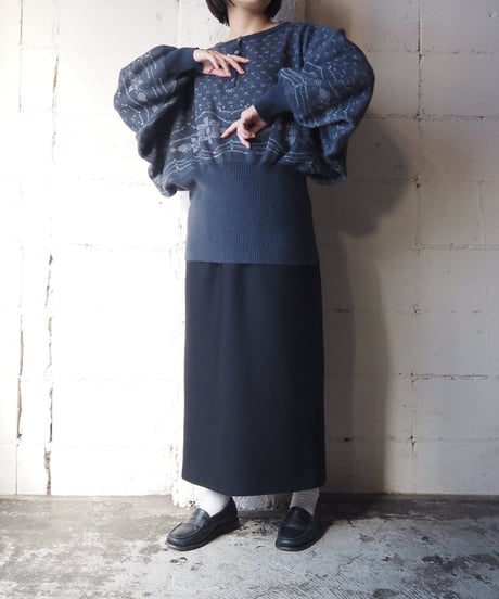 Waist Long Rib Pattern Knit GR