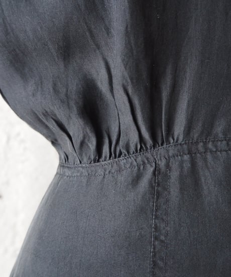 Long Sleeve Shoulder Yoke Shirt Dress BK