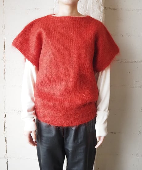 French Sleeve Mohair Knit Vest RE
