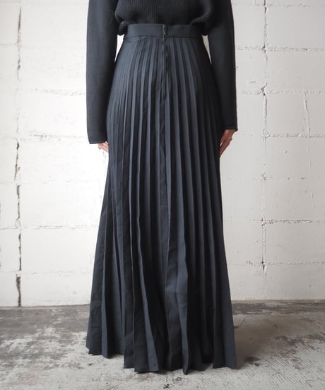 Accordion Pleated Long Skirt BK
