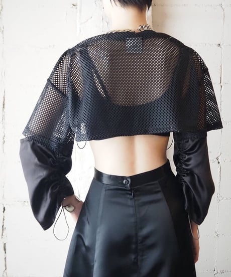 Remake Drawstring Mesh Tops BK