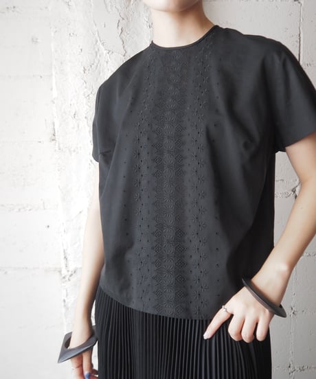 1960s Euro Embroidery Short Sleeve Blouse BK