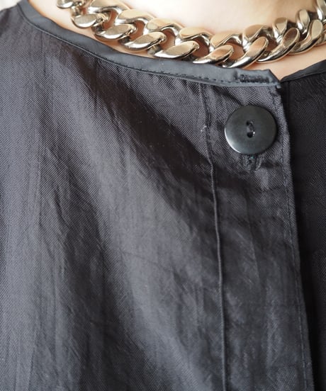 Collarless Nylon Coat BK