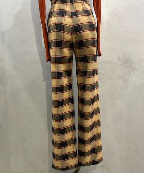 Check Pattern Straight Pants BE BK