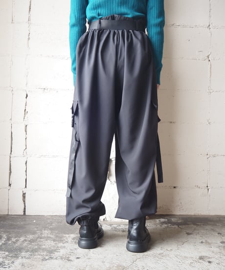 Belted Techno Pants BK