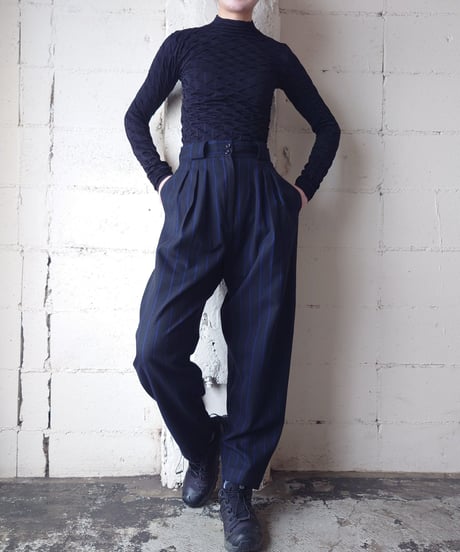 Stripe Tuck Pants BKBL