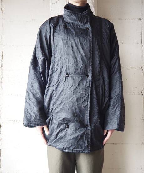 Stand Collar Padded Double Jacket BK